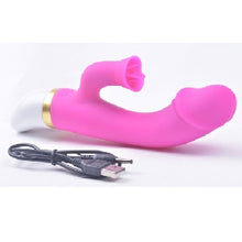 Load image into Gallery viewer, 12-Speed Rechargeable Silicone Penis Vibrator with Tongue