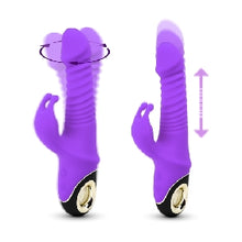 Load image into Gallery viewer, 9 Speeds Rechargeable Silicone Thrusting Rabbit Vibrator with Rotation