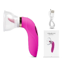 Load image into Gallery viewer, Clitoral Sucking &amp; Licking Massager with Tongue &amp; 2 Cups (Short)

