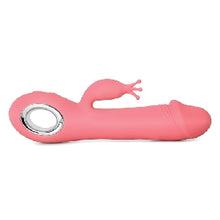 Load image into Gallery viewer, Pink Color 7 Speeds Rechargeable Silicone Penis Shape Vibrator with Rotation and Heating
